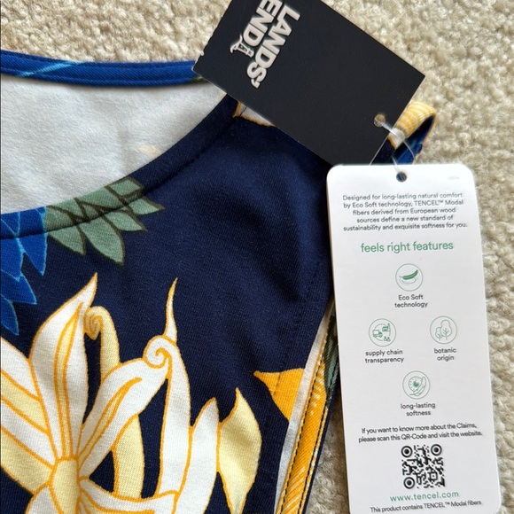 NEW Lands' End Women's Cotton Modal Sleeveless Tie Waist Maxi Dress - Picture 7 of 13